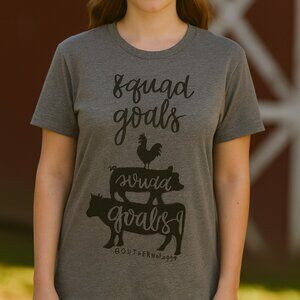 Southernology-Squad Goals-Graphic-Women’s Medium-Gray T-Shirt-A033